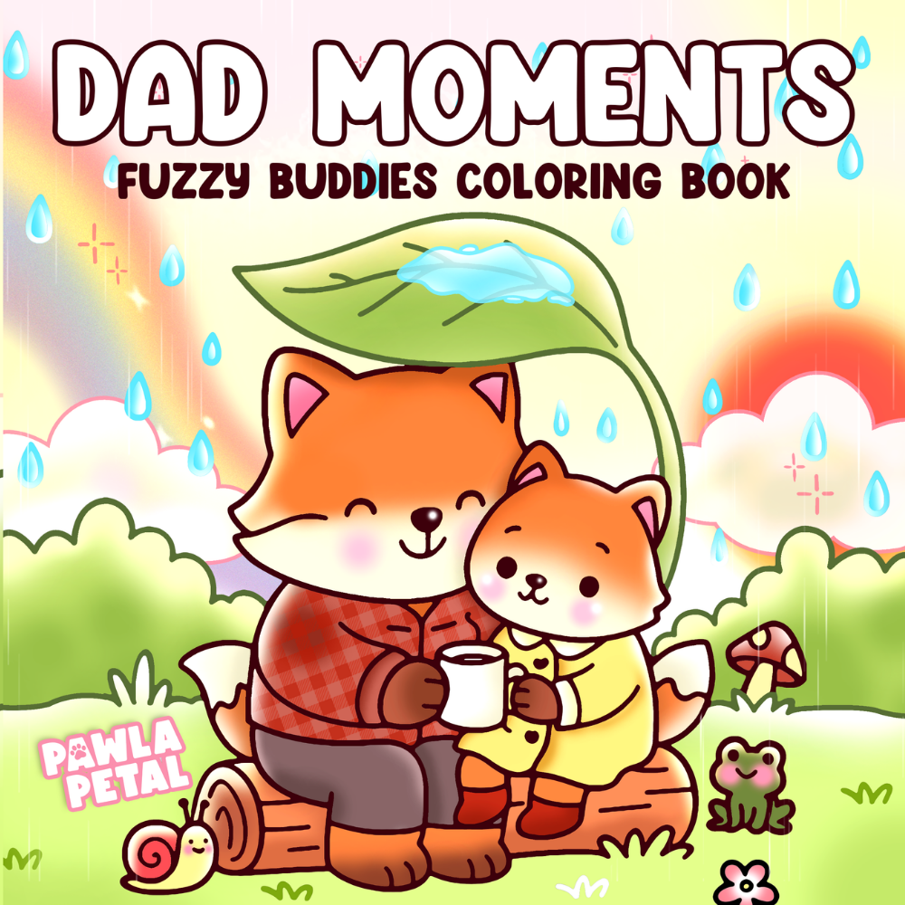 Dad Moments Coloring Book - Cute Animals Fathers Day Coloring Pages