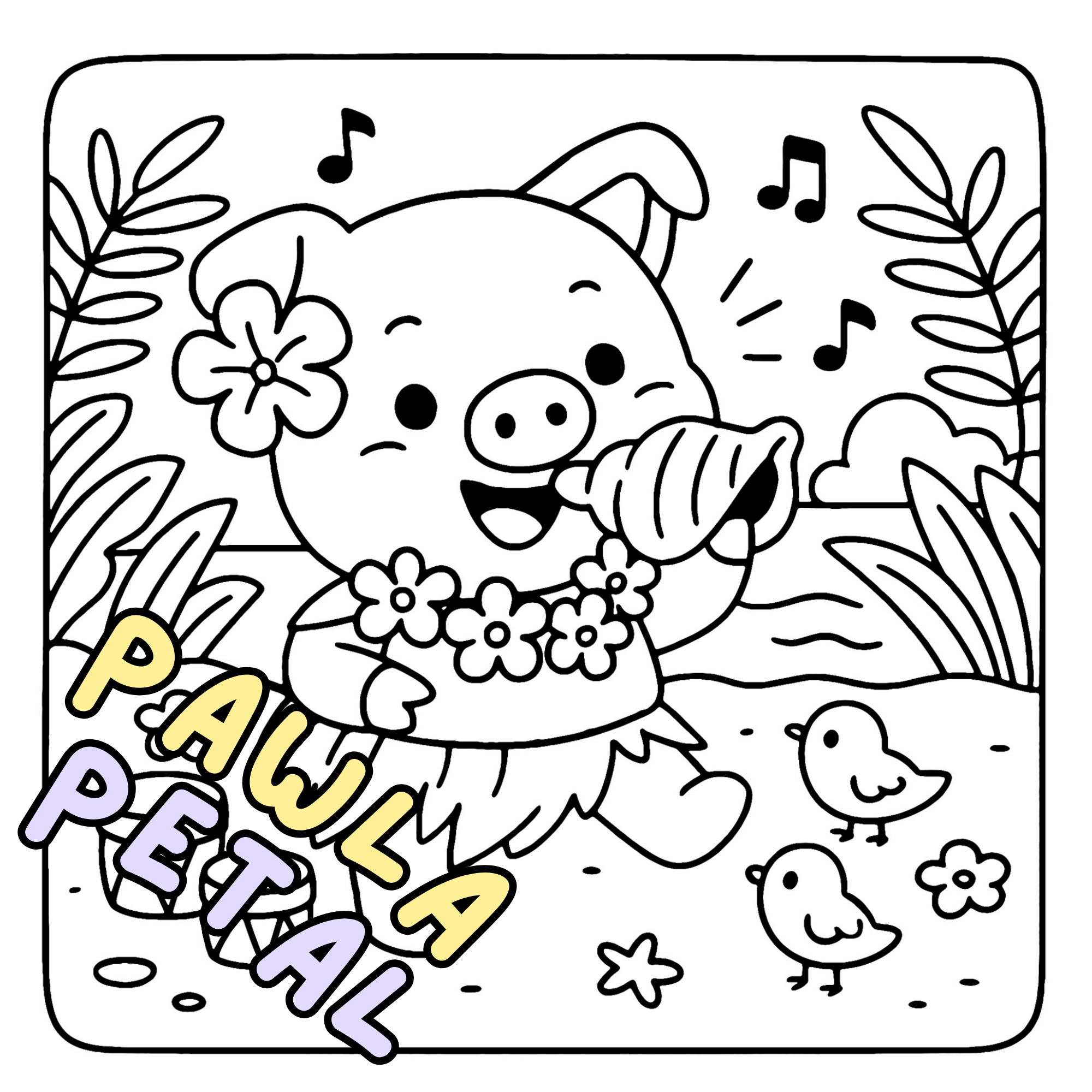 Hawaii Cuties Coloring Book - Cute Summer Coloring Pages 3 Hawaii Cuties Coloring Book - Cute Summer Coloring Pages