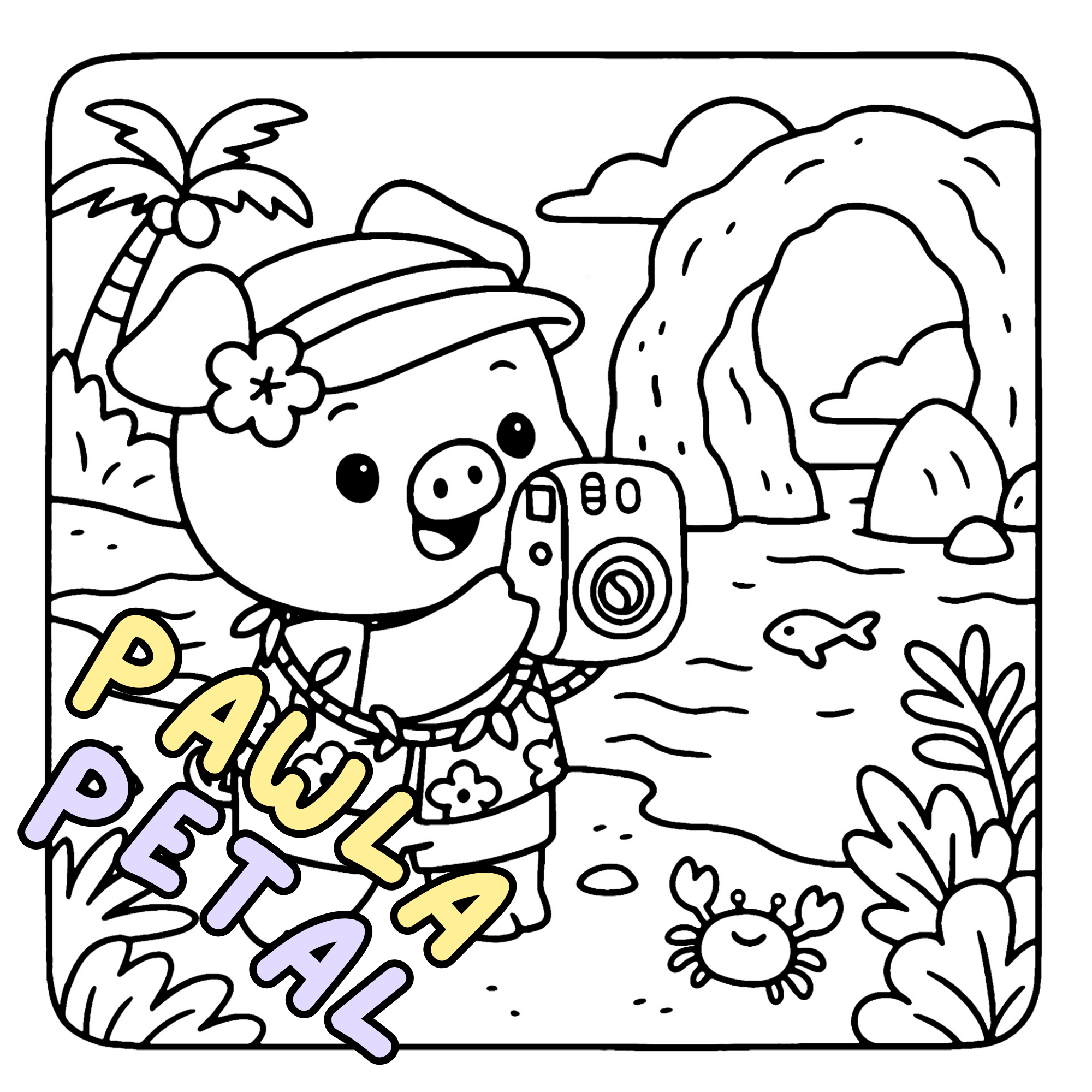 Hawaii Cuties Coloring Book - Cute Summer Coloring Pages 4 Hawaii Cuties Coloring Book - Cute Summer Coloring Pages